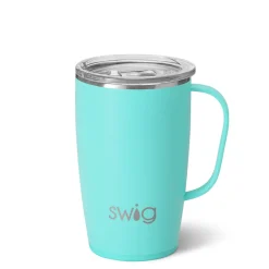 Swig Life Travel Mugs|Solids^Matte Aqua 18oz Travel Mug -