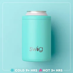 Swig Life Wine + Cocktails|Solids^Matte Black 12oz Can + Bottle Cooler -