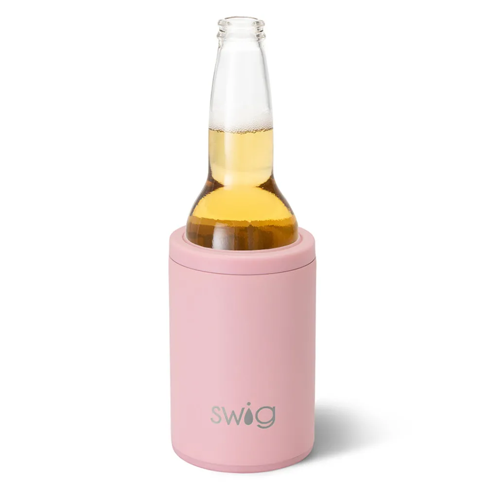 Swig Life Wine + Cocktails|Solids^Matte Blush (Baby Pink) Insulated Can + Bottle Cooler -
