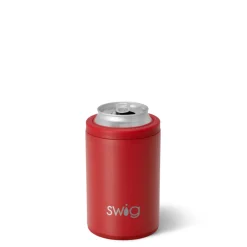 Swig Life Wine + Cocktails|Solids^Matte Crimson 12oz Insulated Can + Bottle Cooler -