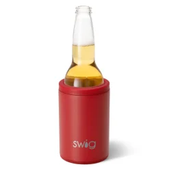 Swig Life Wine + Cocktails|Solids^Matte Crimson 12oz Insulated Can + Bottle Cooler -