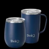 Swig Life Solids^Matte Navy Travel Mug & Wine Cup Set -