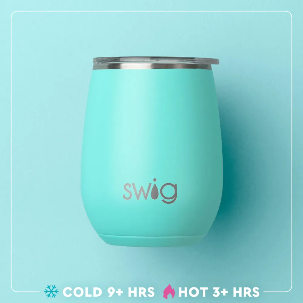 Swig Life Solids^Matte Navy Travel Mug & Wine Cup Set -