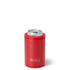 Swig Life Wine + Cocktails|Solids^Matte Red 12oz Insulated Can + Bottle Cooler -