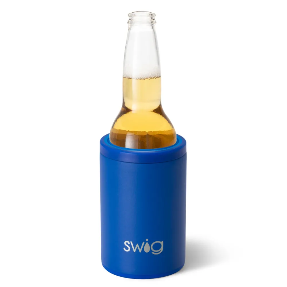 Swig Life Wine + Cocktails|Solids^Matte Royal Blue 12oz Insulated Can + Bottle Cooler -