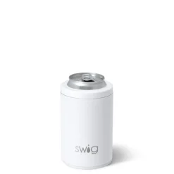 Swig Life Wine + Cocktails|Solids^Matte White 12oz Insulated Can + Bottle Cooler -