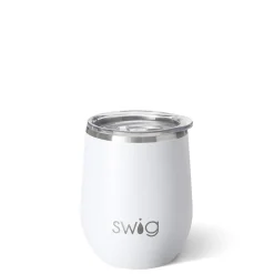 Swig Life Wine + Cocktails|Solids^Matte White Stemless Wine Cup (12oz) -