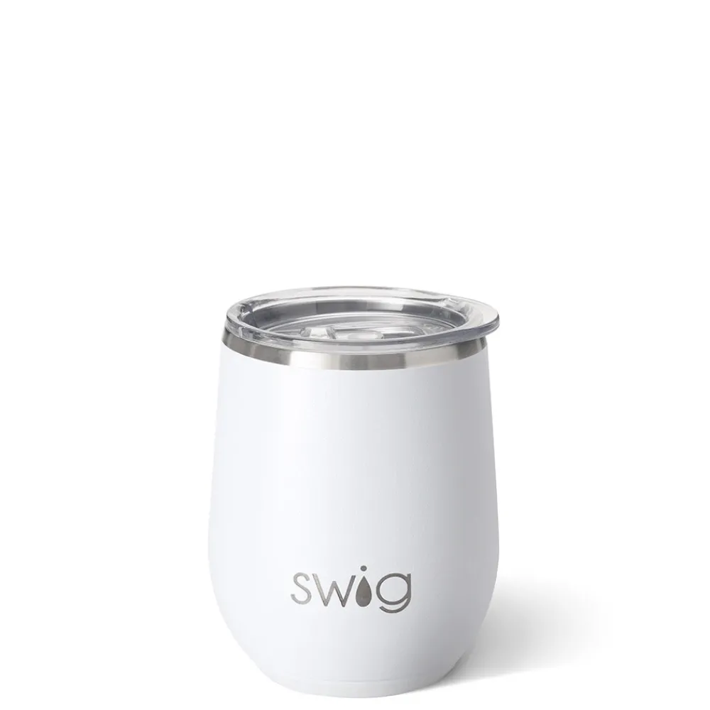 Swig Life Wine + Cocktails|Solids^Matte White Stemless Wine Cup (12oz) -