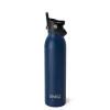 Swig Life Water Bottles|Solids^Navy Flip + Sip Water Bottle (20oz) -