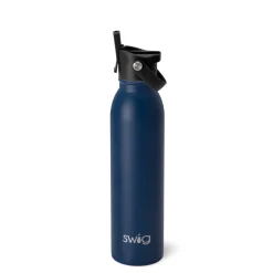 Swig Life Water Bottles|Solids^Navy Flip + Sip Water Bottle (20oz) -