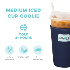 Swig Life Drink Coolies New Sizes!|Gameday^Navy Medium Iced Cup Coolie