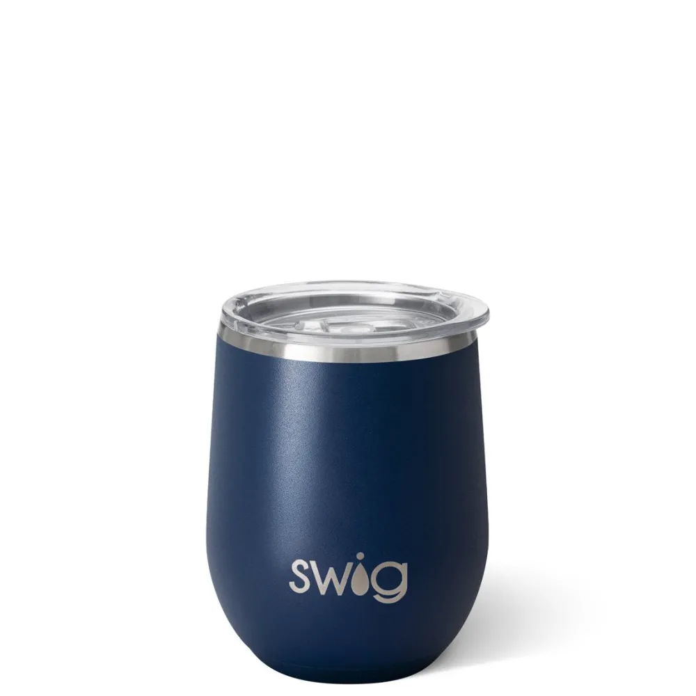 Swig Life Wine + Cocktails|Solids^Navy Stemless Wine Cup (12oz) -