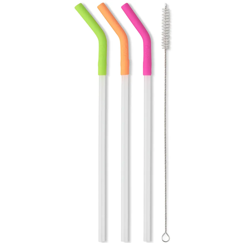 Swig Life Lids, Straws + More|Mega Mugs^Neon Lime/Orange/Berry Reusable Straw Set Mega Mugs