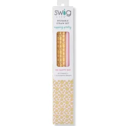 Swig Life Lids, Straws + More|Oh Happy Day^Oh Happy Day + Pink Reusable Straw Set -