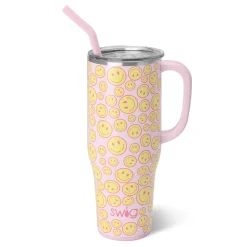 Swig Life Tumblers New Sizes!|Travel Mugs^Oh Happy Day 40oz Mega Mug W/ Handle + Straw -