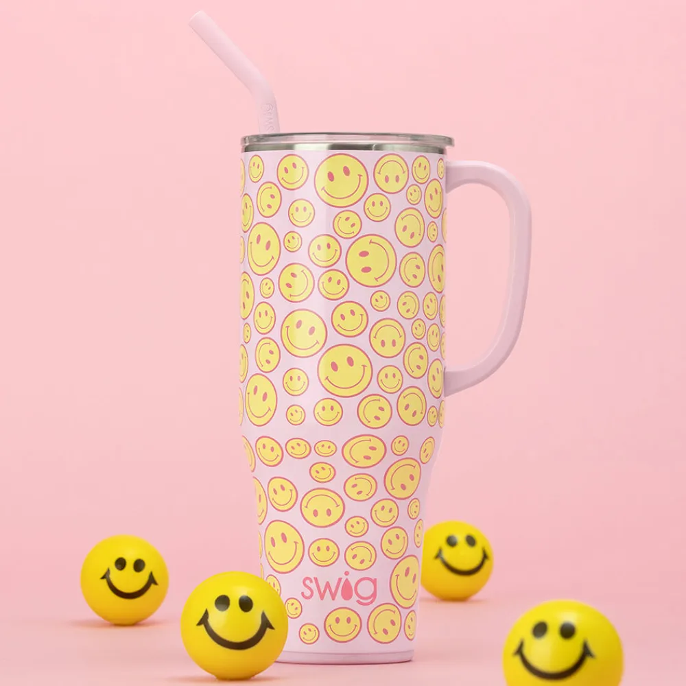 Swig Life Tumblers New Sizes!|Travel Mugs^Oh Happy Day 40oz Mega Mug W/ Handle + Straw -