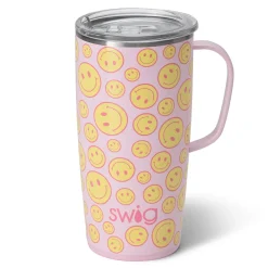 Swig Life Travel Mugs|Oh Happy Day^Oh Happy Day 22oz Travel Mug W/ Handle -