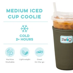 Swig Life Drink Coolies New Sizes!|Gameday^Olive Medium Iced Cup Coolie