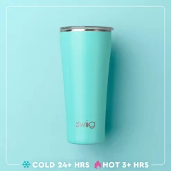 Swig Life Tumblers New Sizes!|Solids^32oz Matte Black Insulated Stainless Steel Tumbler -