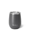 Swig Life Wine + Cocktails|Solids^14oz Matte Grey Insulated Stemless Wine Tumbler -