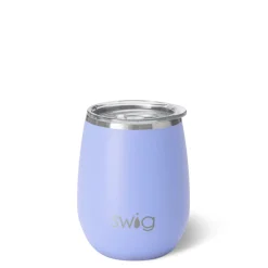 Swig Life Wine + Cocktails|Solids^14oz Matte Hydrangea Insulated Stemless Wine Tumbler |