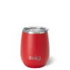 Swig Life Wine + Cocktails|Solids^14oz Matte Red Stainless Steel Stemless Wine Cup -