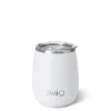 Swig Life Wine + Cocktails|Solids^14oz Matte White Stemless Wine Cup -