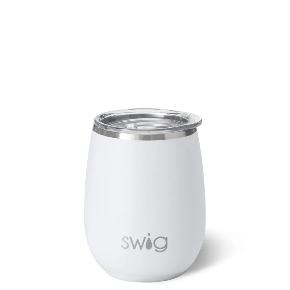 Swig Life Wine + Cocktails|Solids^14oz Matte White Stemless Wine Cup -