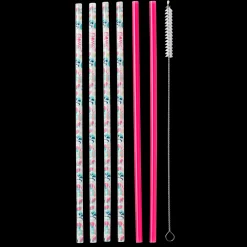 Swig Life Lids, Straws + More^Party Animal + Hot Pink Long Reusable Straw Set -