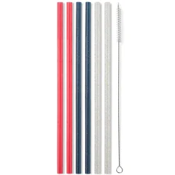 Swig Life Lids, Straws + More|All American^Red, White & Blue Glitter Straw Set -