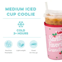Swig Life Drink Coolies New Sizes!|Santa's Favorite Grandma^Santa's Favorite Grandma Medium Iced Cup Coolie