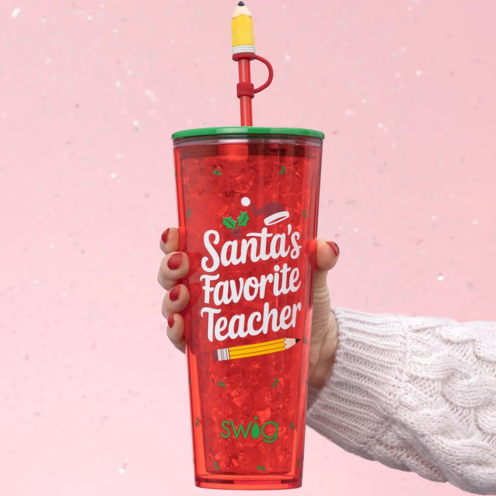 Swig Life Santa's Favorites|Holiday Shop^Santa's Favorite Teacher Plastic Tumbler 24oz
