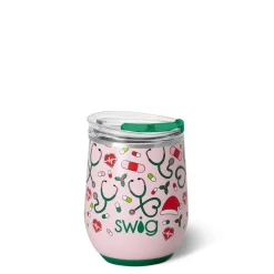 Swig Life Wine + Cocktails|Santa's Scrubs^Santa's Scrubs Stemless Wine 12oz