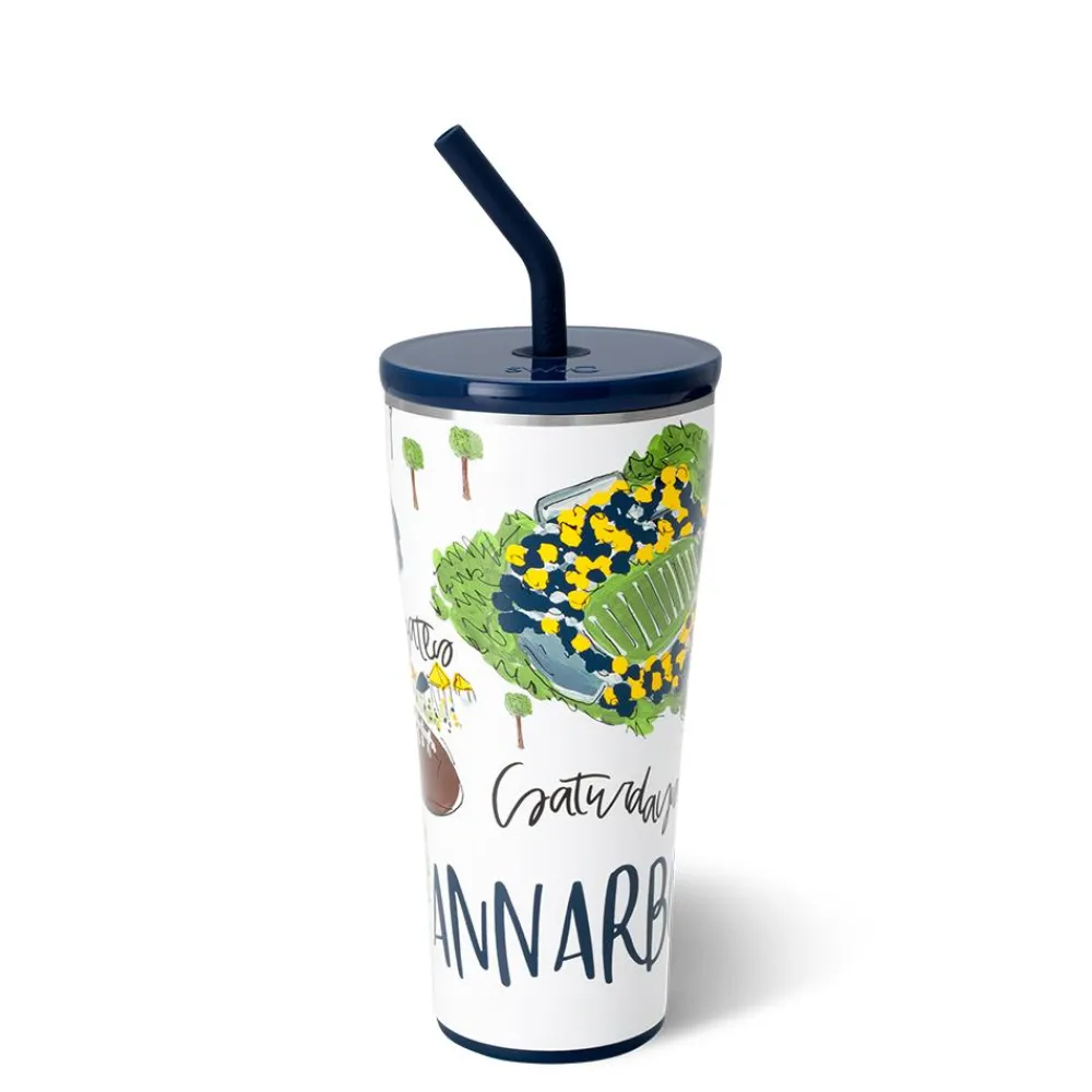 Swig Life Tumblers New Sizes!|Gameday^Saturdays In Ann Arbor, MI 32oz Straw Tumbler -