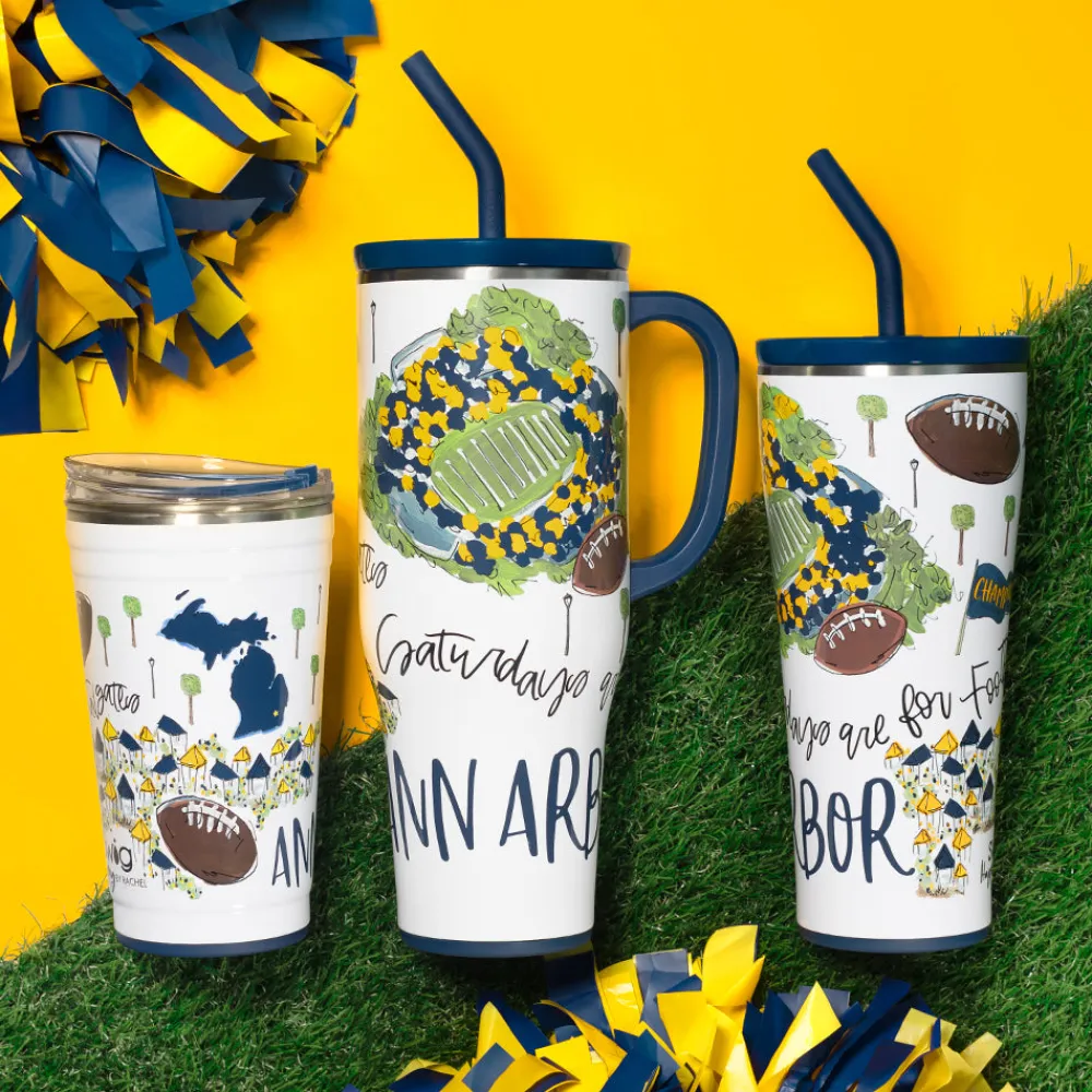 Swig Life Tumblers New Sizes!|Gameday^Saturdays In Ann Arbor, MI 32oz Straw Tumbler -
