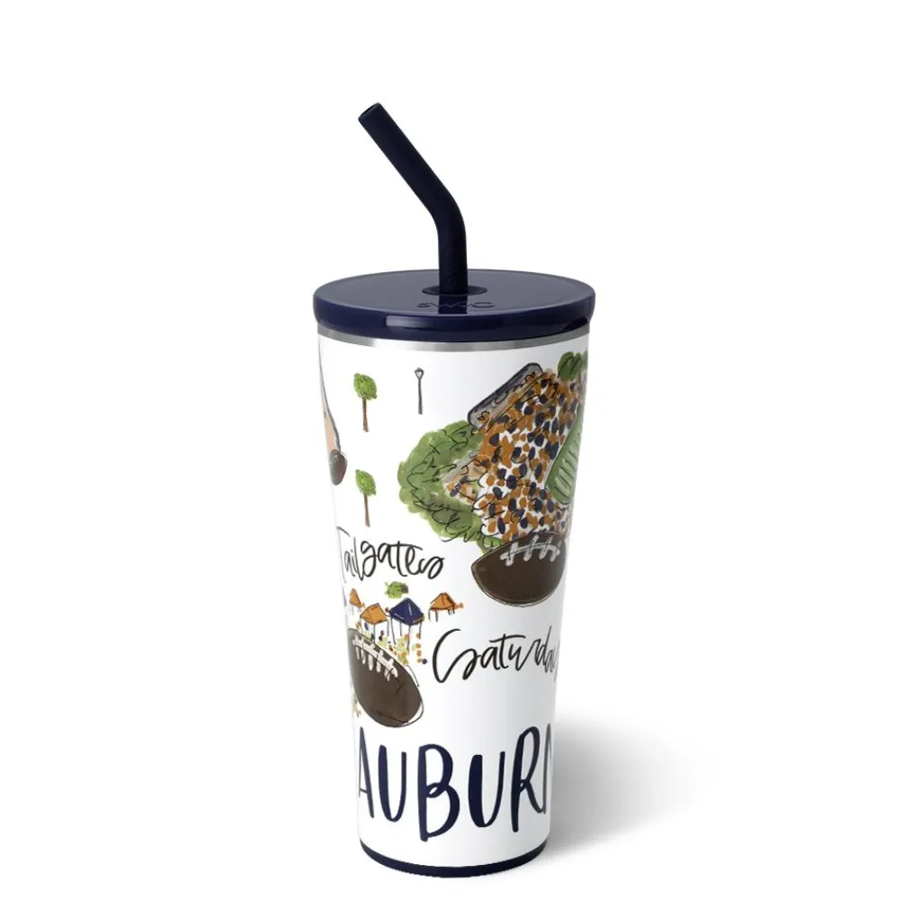 Swig Life Tumblers New Sizes!|Gameday^Saturdays In Auburn, AL 32oz Straw Tumbler -