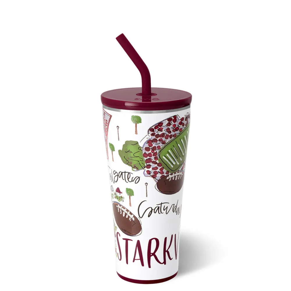 Swig Life Tumblers New Sizes!|Gameday^Saturdays In Starkville, MS 32oz Straw Tumbler -