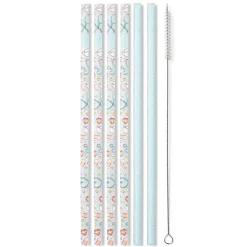 Swig Life Lids, Straws + More|Scrub Life Best Seller!^Scrub Life + Aqua Glitter Reusable Straw Set