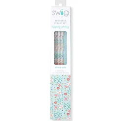 Swig Life Lids, Straws + More|Scrub Life Best Seller!^Scrub Life + Aqua Glitter Reusable Straw Set