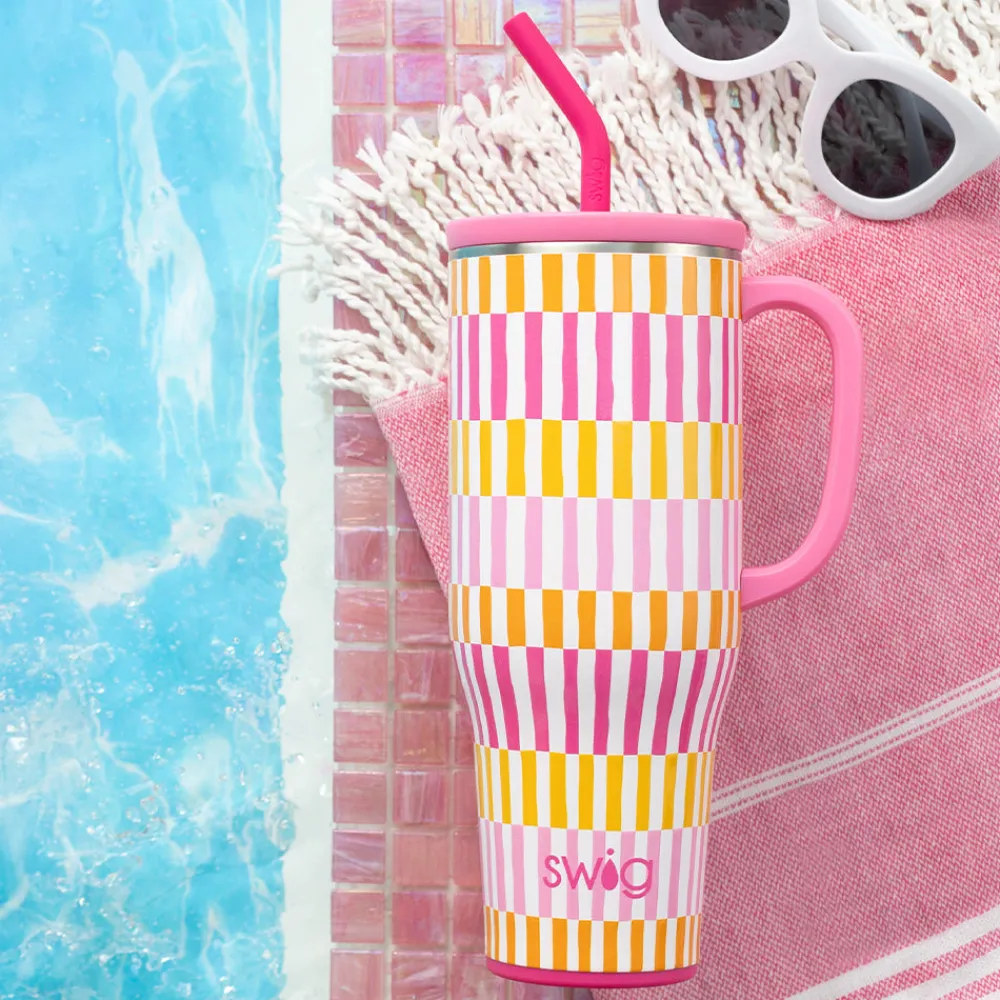 Swig Life Tumblers New Sizes!|Travel Mugs^Sherbet Stripe Mega Mug 40oz