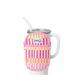 Swig Life Travel Mugs|Drinking Buddies^Sherbet Stripe Mega Mug Pouch