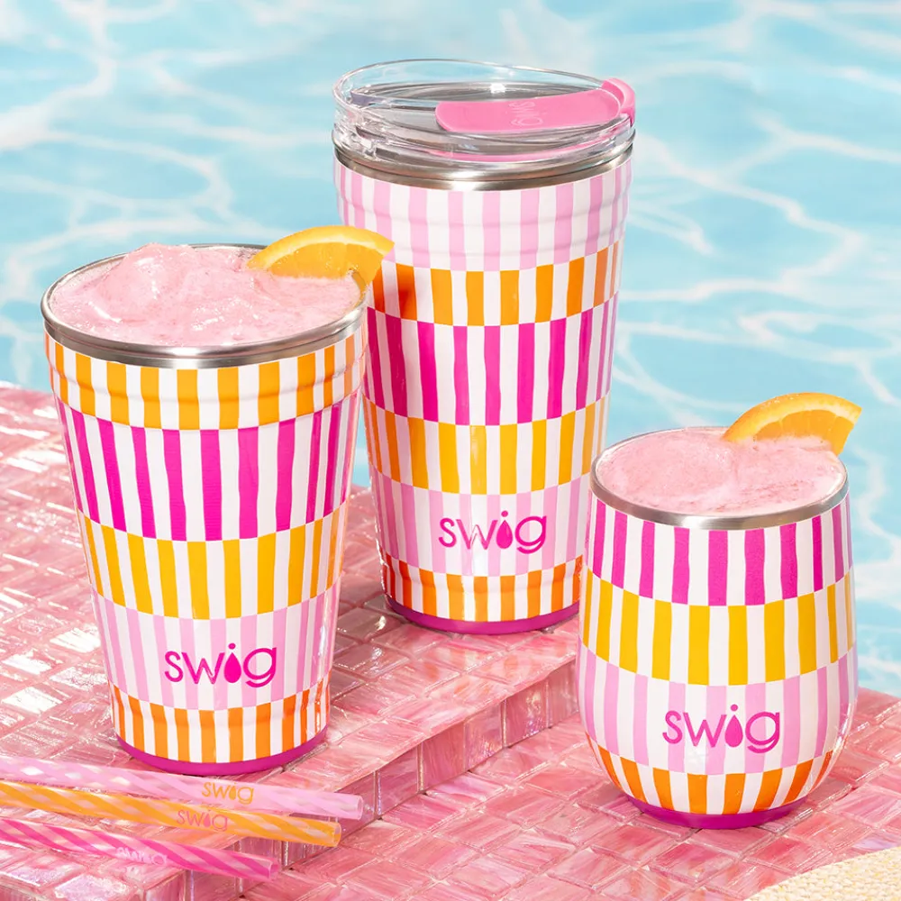 Swig Life Tumblers New Sizes!|Sherbet Stripe^Sherbet Stripe Party Cup 18oz