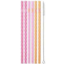 Swig Life Lids, Straws + More|Sherbet Stripe^Sherbet Stripe Reusable Straws
