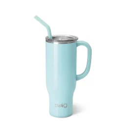 Swig Life Tumblers New Sizes!|Travel Mugs^Shimmer Aquamarine Mega Mug 30oz