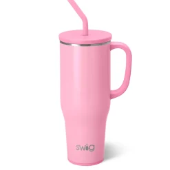 Swig Life Tumblers New Sizes!|Travel Mugs^Shimmer Bubblegum 40oz Mega Mug with Handle -