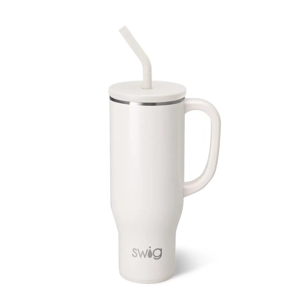 Swig Life Tumblers New Sizes!|Travel Mugs^Shimmer Pearl 30oz Mega Mug with Handle -