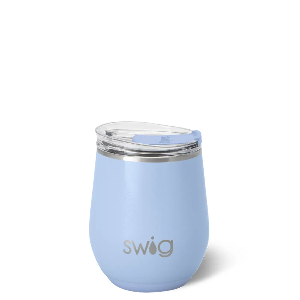 Swig Life Wine + Cocktails|Shimmers^Shimmer Periwinkle 12oz Stemless Wine Cup -