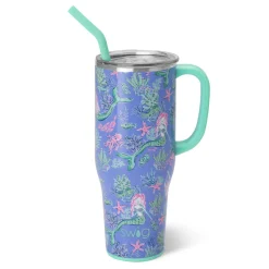 Swig Life Tumblers New Sizes!|Travel Mugs^Under The Sea 40oz Mega Mug with Handle -