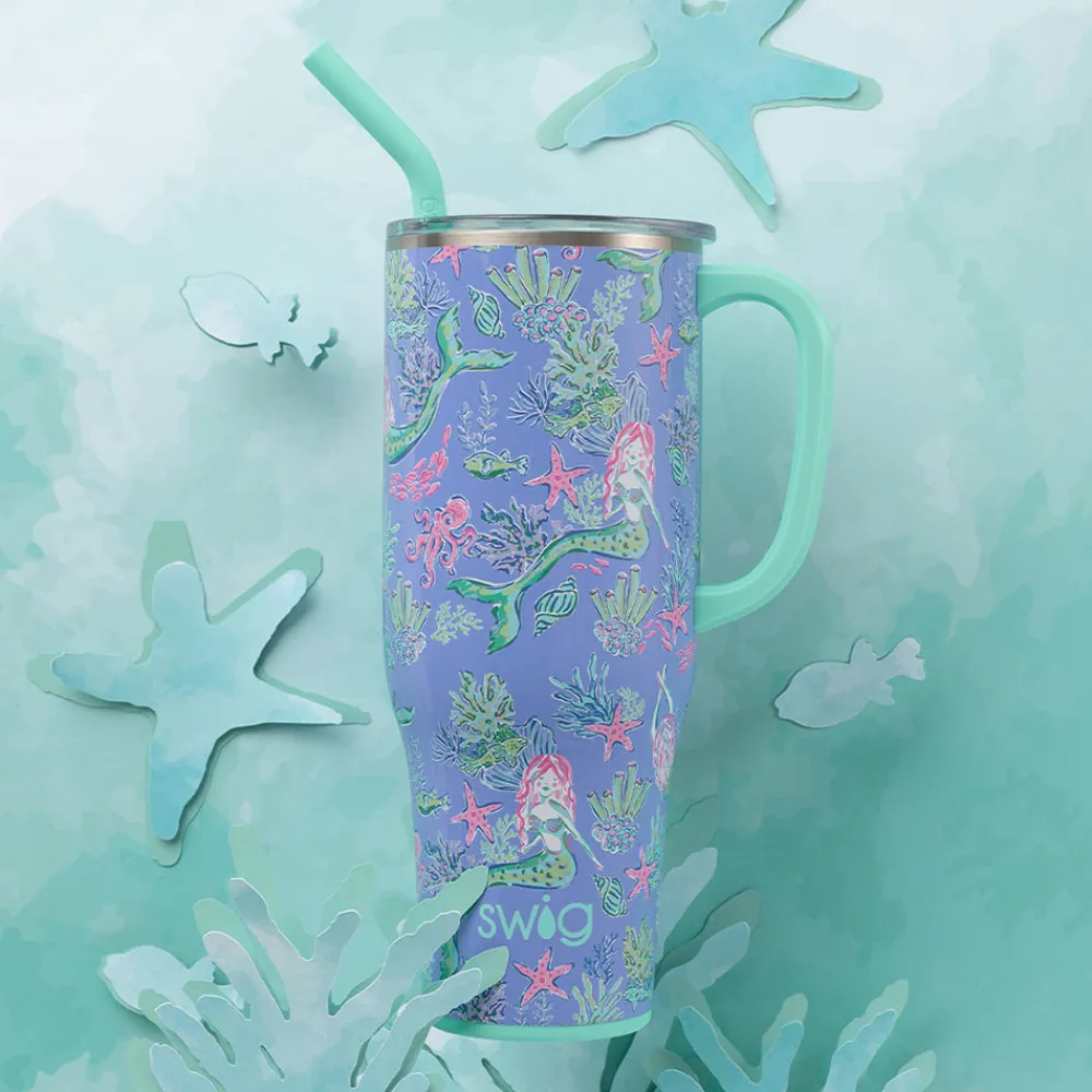Swig Life Tumblers New Sizes!|Travel Mugs^Under The Sea 40oz Mega Mug with Handle -