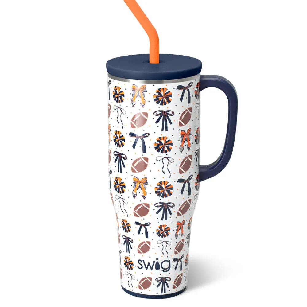Swig Life Tumblers New Sizes!|Travel Mugs^We've Got Spirit Navy + Orange Mega Mug 40oz